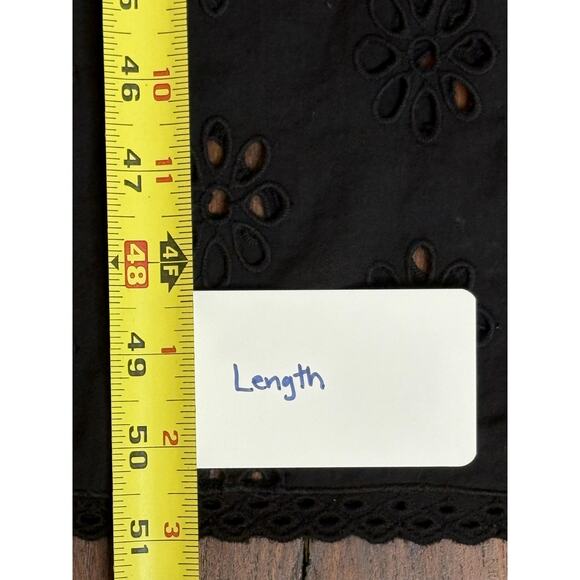 Doen Francoise Black Eyelet Cotton Maxi Dress Small - Picture 7 of 8